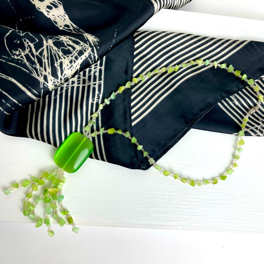 Green Jolly Rancher Bead Necklace